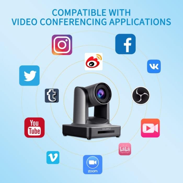 Feelworld Poe20x Simultane 20x Optical Zoom Live Streaming PTZ -Kamera, EU und US -Stecker – Bild 5