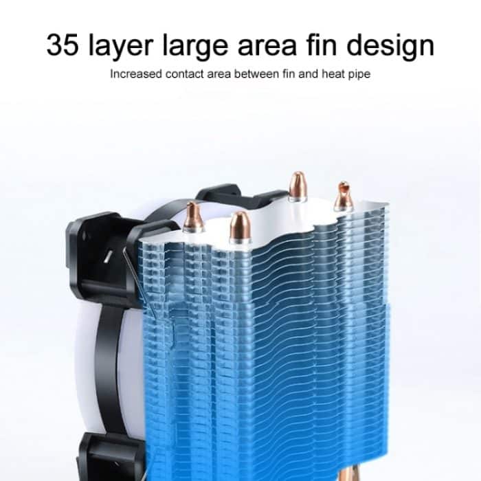 W-X3 3 Pin 9 cm Doppelkupferrohr Mute LED CPU-Kühlerlüfter – Bild 2