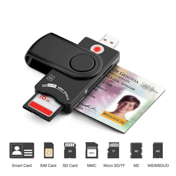 Rocketek SCR10 USB2.0 Smart Card / SD / TF / M2 / MS / SIM-Kartenleser – Bild 3
