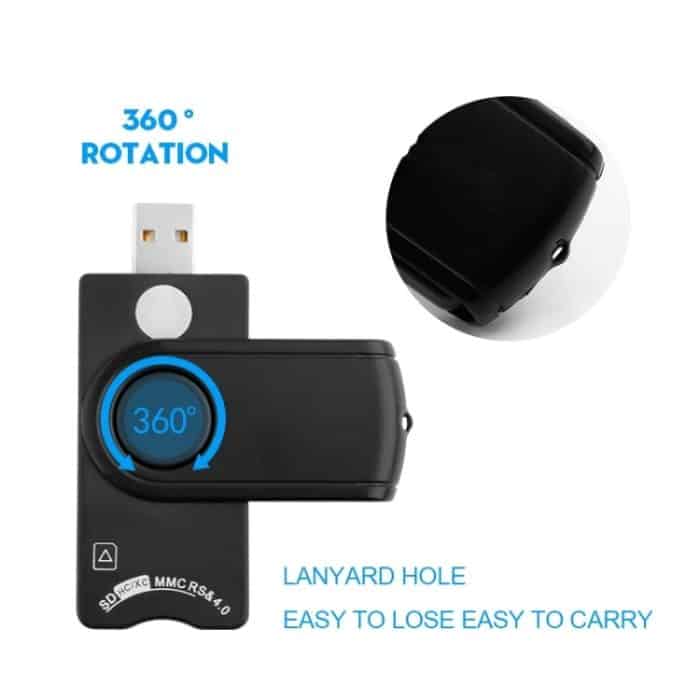 Rocketek SCR10 USB2.0 Smart Card / SD / TF / M2 / MS / SIM-Kartenleser – Bild 5