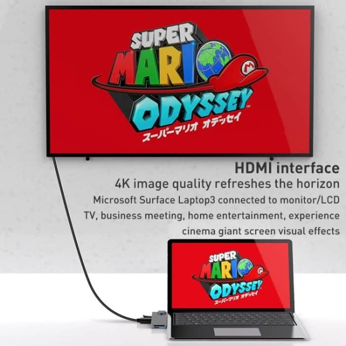 Rocketek SHL731 8 in 1 60W PD / RJ45 / 4K HDMI / USB 3.0 HUB Adapter für Surface Pro 3 / 4 / GO – Bild 5