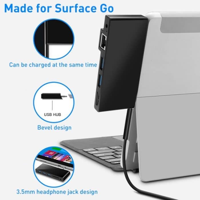 Rocketek SGO773 Type-C zu USB3.0 / HDMI / RJ45 HUB Adapter für Surface Pro GO – Bild 4