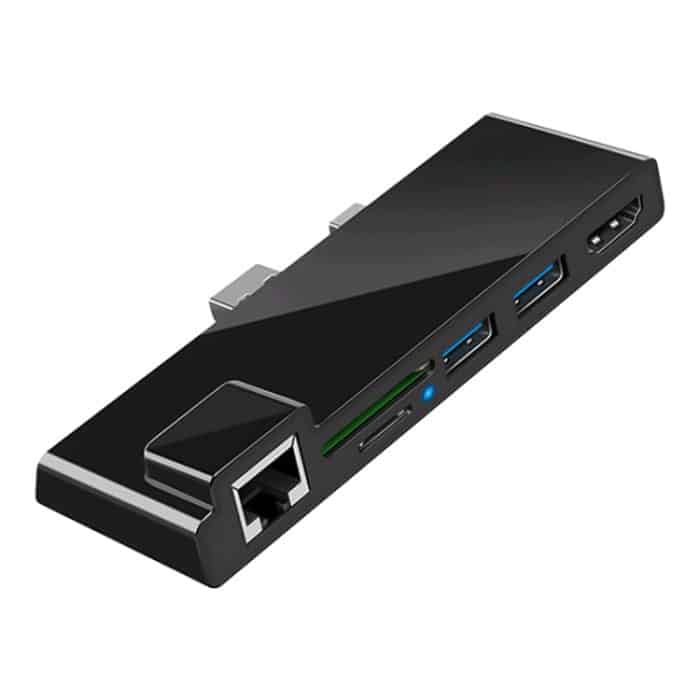 PC2192.jpg Rocketek SH768 6 in 1 RJ45 / USB 3.0 / HDMI / SD / TF HUB Adapter für Surface Pro 5 / 6 – Bild 1