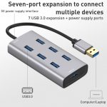 7 Ports USB 3.0 zu USB 3.0 HUB, Kabellänge: 80 cm – Bild 5