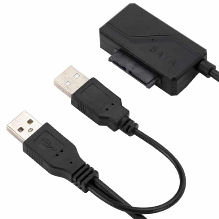 SATA zu USB 2.0 Adapterkabel Optisches Laufwerkskabel mit Netzteil – Bild 2