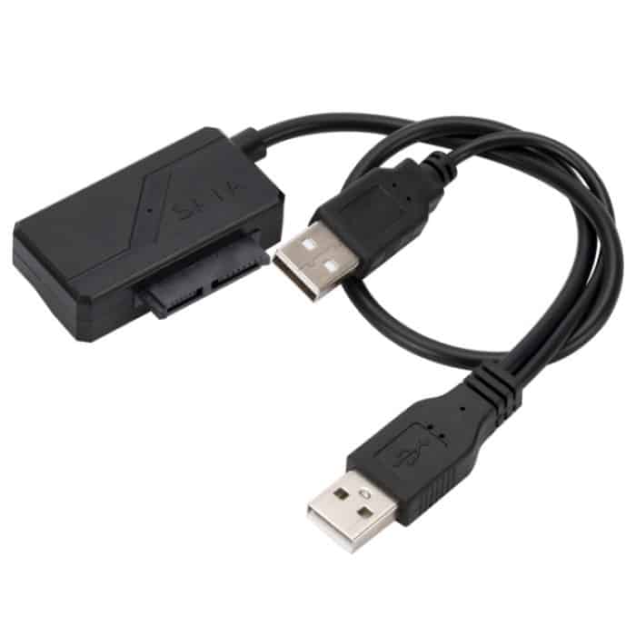 SATA zu USB 2.0 Adapterkabel Optisches Laufwerkskabel mit Netzteil – Bild 3