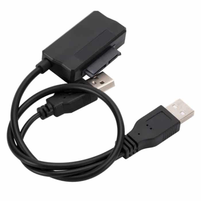 SATA zu USB 2.0 Adapterkabel Optisches Laufwerkskabel mit Netzteil – Bild 4