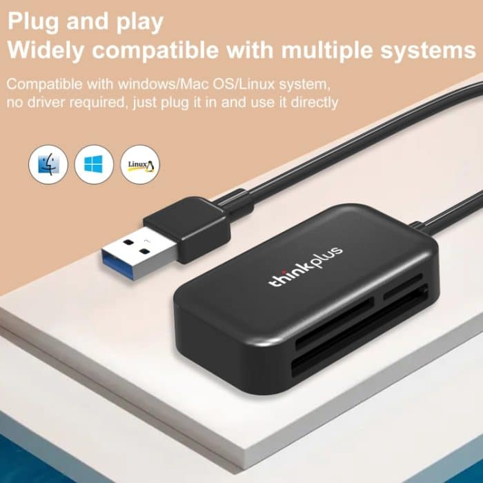 Lenovo Thinkplus TC102 USB 3-in-1-Multifunktionskartenleser – Bild 4