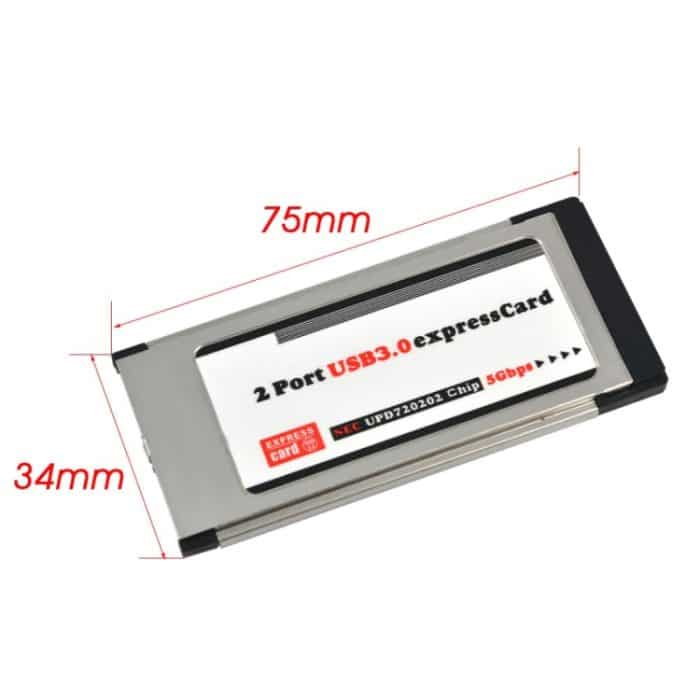 2 Anschlüsse USB 3.0 5 Gbit / s PCI 34 mm Steckplatz Express Karte für Laptop / Notebook – Bild 4