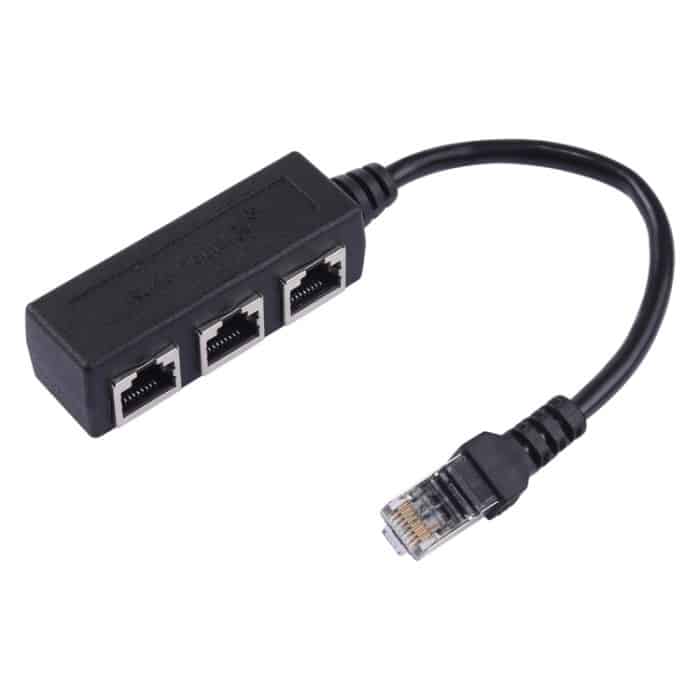 PC2569.jpg 1 bis 3 Sockel LAN Ethernet Netzwerk RJ45 Plug Splitter Extender – Bild 1