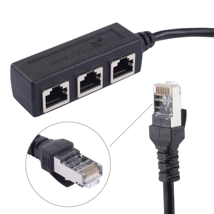 1 bis 3 Sockel LAN Ethernet Netzwerk RJ45 Plug Splitter Extender – Bild 4