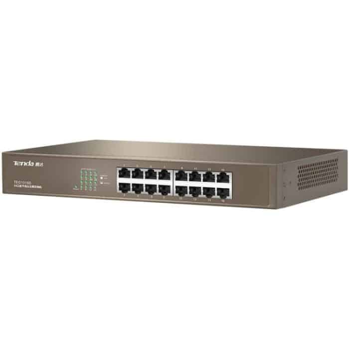 PC2597.jpg Tenda TEG1016D Desktop v6.0 16-Port-Gigabit-Ethernet-Switch 6KV Lightning Protect – Bild 1