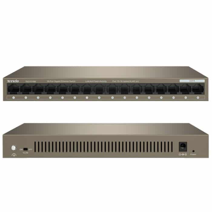 Tenda TEG1016M Desktop-Metall-16-Port-Gigabit-Ethernet-Switch für den schnellen Aufbau eines Hochgeschwindigkeitsnetzwerks – Bild 3
