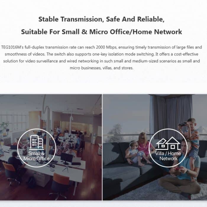 Tenda TEG1016M Desktop-Metall-16-Port-Gigabit-Ethernet-Switch für den schnellen Aufbau eines Hochgeschwindigkeitsnetzwerks – Bild 6