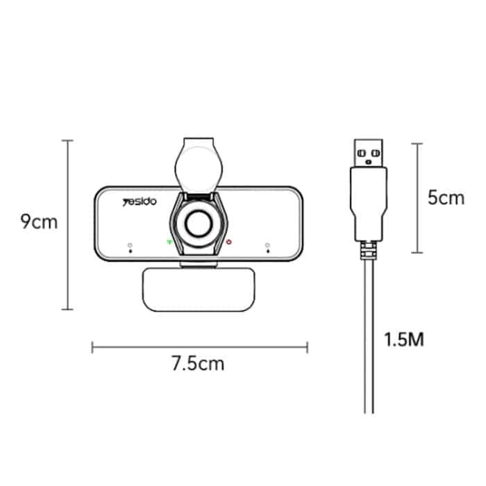 Yesido KM13 1080P 2,0 MP USB-Webcam, Kabellänge 1,5 m – Bild 3