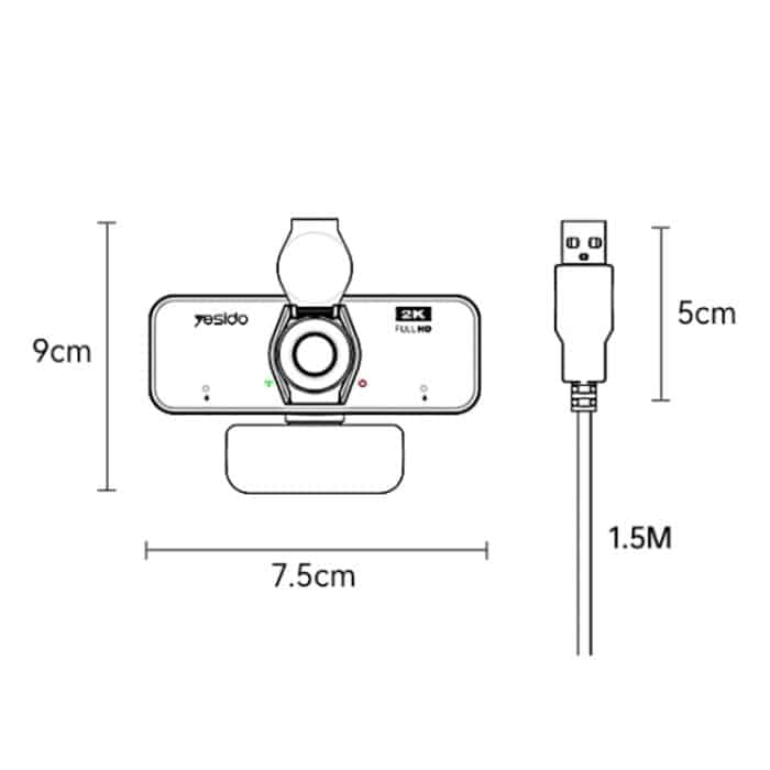 Yesido KM14 2K 4,0 MP HD USB-Webcam, Kabellänge 1,5 m – Bild 3