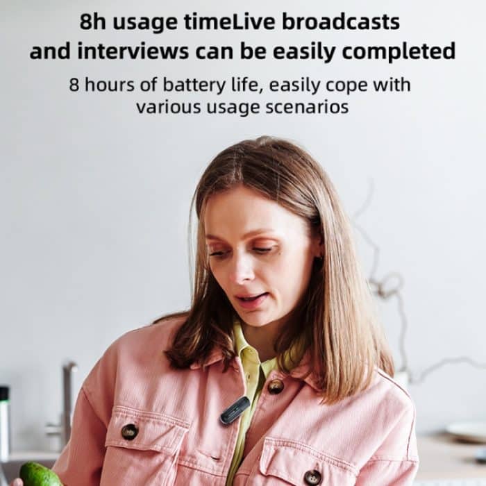 YESIDO KR16 2-in-1 kabelloses Lavalier-Mikrofon, 8-poliger Empfänger mit Ladebox – Bild 8