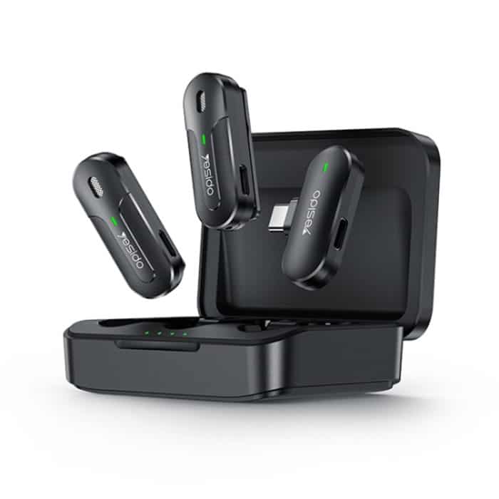 PC2648.jpg YESIDO KR17 2-in-1 kabelloser Lavalier-Mikrofon-Typ-C-Empfänger mit Ladebox – Bild 1