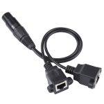 3-poliges XLR-Buchse auf 2 x RJ45-Buchse Ethernet-LAN-Netzwerk-Verlängerungskabel, Kabellänge: 30 cm, 3-pin XLR Female to 2 x RJ45 Female – Bild 2