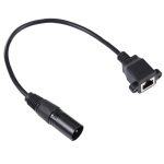 3-poliges XLR-Stecker auf RJ45-Buchse Ethernet-LAN-Netzwerk-Verlängerungskabel, Kabellänge: 30 cm, 3-pin XLR Male to RJ45 Female