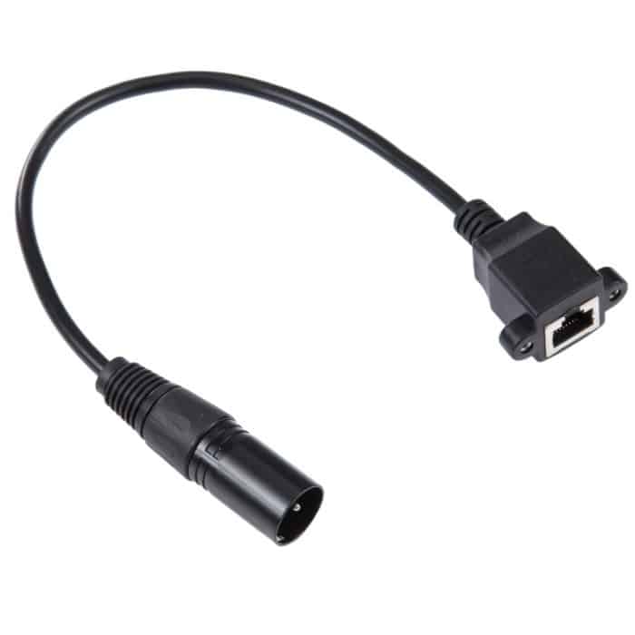 3-poliges XLR-Stecker auf RJ45-Buchse Ethernet-LAN-Netzwerk-Verlängerungskabel, Kabellänge: 30 cm, 3-pin XLR Male to RJ45 Female – Bild 1
