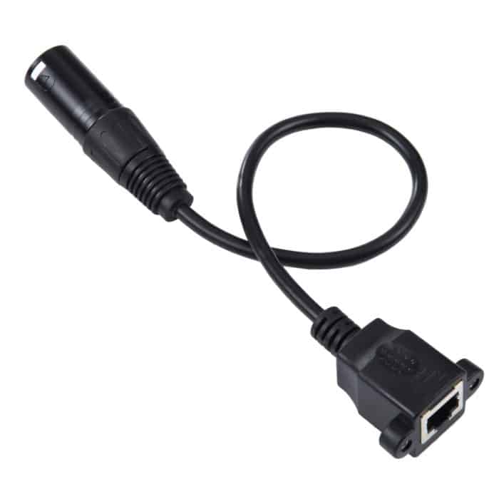 3-poliges XLR-Stecker auf RJ45-Buchse Ethernet-LAN-Netzwerk-Verlängerungskabel, Kabellänge: 30 cm, 3-pin XLR Male to RJ45 Female – Bild 2