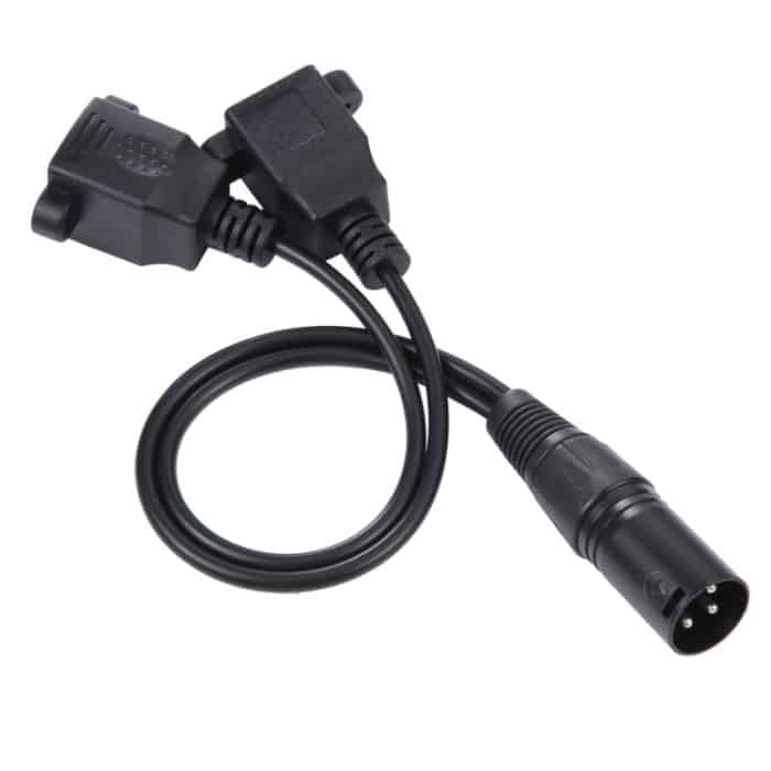 3-poliger XLR-Stecker auf 2 x RJ45-Buchse, Ethernet-LAN-Netzwerk-Verlängerungskabel, Kabellänge: 30 cm, 3-pin XLR Male to 2 x RJ45 Female – Bild 3