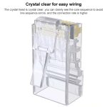 100 Stück Cat5e RJ45-Steckverbinder, ungeschirmter Pass-Through-Modularstecker, Gold: 3u – Bild 6