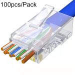 100 Stück Cat6e ungeschirmter Durchgangs-RJ45-Steckverbinder Modularstecker