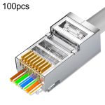 100 Stück Cat6e abgeschirmter Durchgangs-RJ45-Steckverbinder Modularstecker