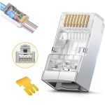 100 Stück Cat6e abgeschirmter Durchgangs-RJ45-Steckverbinder Modularstecker – Bild 2