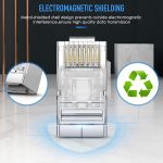 100 Stück Cat6e abgeschirmter Durchgangs-RJ45-Steckverbinder Modularstecker – Bild 6