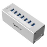 ORICO A3H7 Aluminium High Speed 7 Ports USB 3.0 HUB mit 12V/2,5A Netzteil für Laptops, 7 Ports (Silver), 7 Ports (Black) – Bild 2