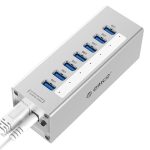 ORICO A3H7 Aluminium High Speed 7 Ports USB 3.0 HUB mit 12V/2,5A Netzteil für Laptops, 7 Ports (Silver), 7 Ports (Black) – Bild 3