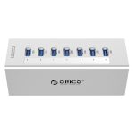 ORICO A3H7 Aluminium High Speed 7 Ports USB 3.0 HUB mit 12V/2,5A Netzteil für Laptops, 7 Ports (Silver), 7 Ports (Black) – Bild 4