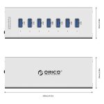 ORICO A3H7 Aluminium High Speed 7 Ports USB 3.0 HUB mit 12V/2,5A Netzteil für Laptops, 7 Ports (Silver), 7 Ports (Black) – Bild 6