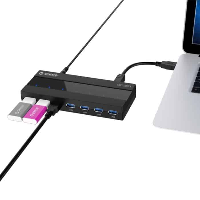 ORICO H727RK-U3 ABS High Speed 7 Ports USB 3.0 HUB mit 12V Netzteil für Laptops/Smartphones, H727RK-U3 – Bild 4