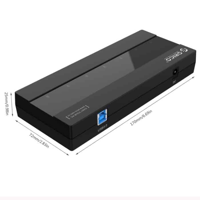 ORICO H727RK-U3 ABS High Speed 7 Ports USB 3.0 HUB mit 12V Netzteil für Laptops/Smartphones, H727RK-U3 – Bild 6
