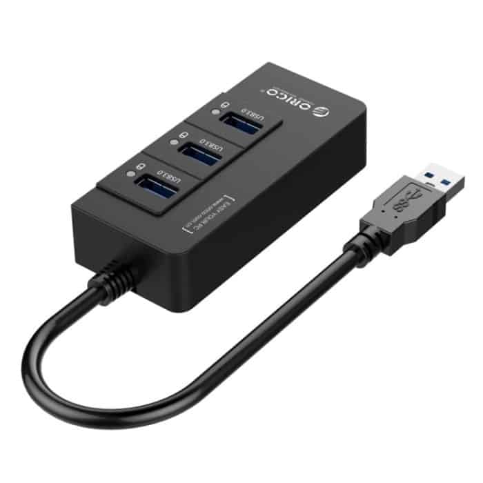 ORICO HR01-U3 ABS 3 Ports USB3.0 HUB Splitter mit externer RJ45 Gigabit Ethernet Netzwerkkarte 5 Gbit/s für Laptops/Desktop/Ultrabook usw. – Bild 3