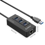 ORICO HR01-U3 ABS 3 Ports USB3.0 HUB Splitter mit externer RJ45 Gigabit Ethernet Netzwerkkarte 5 Gbit/s für Laptops/Desktop/Ultrabook usw. – Bild 7