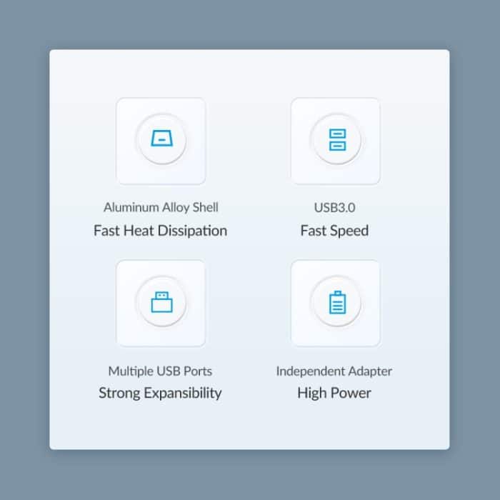 ORICO M3UT3 3-Port USB 3.2 HUB mit Kartenleser, M3UT3 – Bild 3