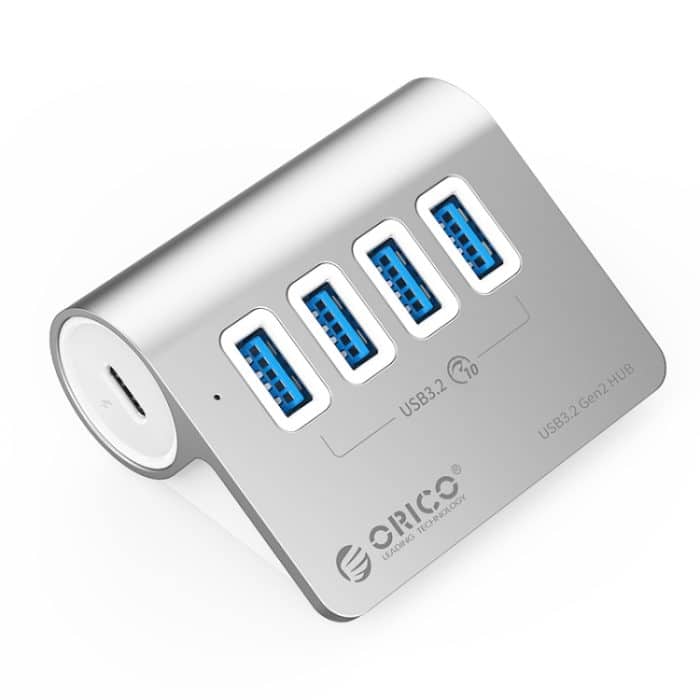 PC3082S.jpg ORICO M3U4 Aluminiumlegierung 4-Port USB 3.2 Gen1 10 Gbit/s HUB, M3U4 10Gbps – Bild 1