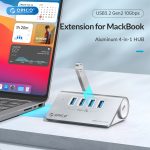 ORICO M3U4 Aluminiumlegierung 4-Port USB 3.2 Gen1 10 Gbit/s HUB, M3U4 10Gbps – Bild 2
