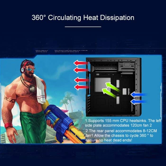 Xintianyi USB 2.0 Hauptgehäuse 398 x 195 x 461 mm M-ATX/ATX/Mini-ITX PC-Desktop-Computergehäuse, Xintianyi (Black), Xintianyi (White) – Bild 5