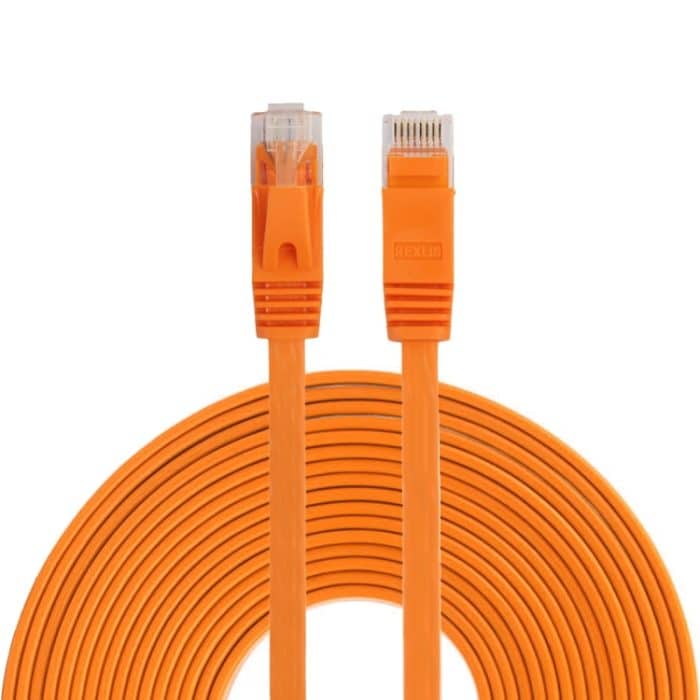 10 m CAT6 Ultradünnes flaches Ethernet-Netzwerk-LAN-Kabel, Patchkabel RJ45, Length: 10m – Bild 1