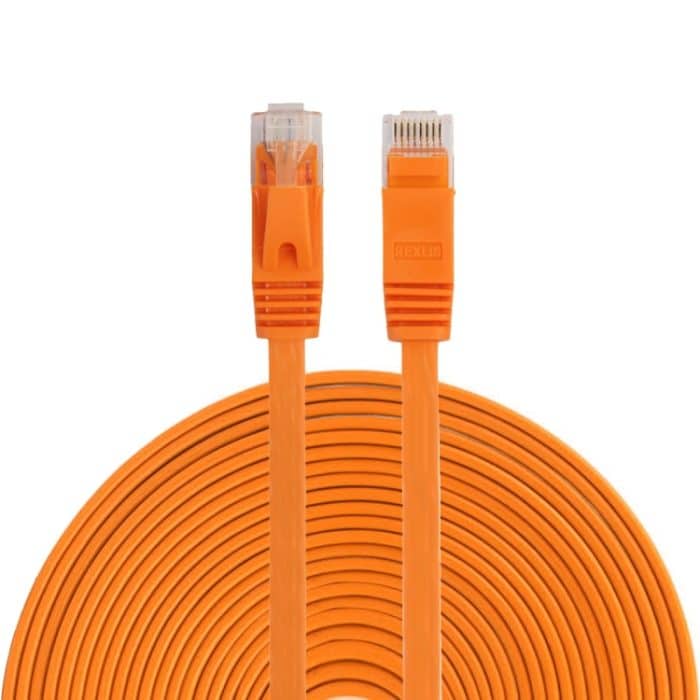 15 m CAT6 Ultradünnes flaches Ethernet-Netzwerk-LAN-Kabel, Patchkabel RJ45, Length: 15m – Bild 1