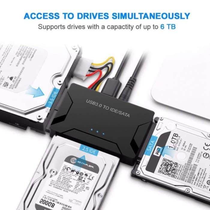 USB 3.0 zu SATA / IDE-Festplattenkonverter-Adapterkabel für 2,5 Zoll / 3,5 Zoll SATA IDE-Festplatte, Kabellänge: 1 m – Bild 7