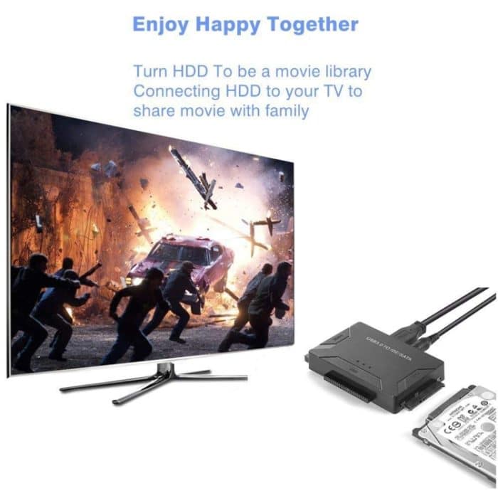 USB 3.0 zu SATA / IDE-Festplattenkonverter-Adapterkabel für 2,5 Zoll / 3,5 Zoll SATA IDE-Festplatte, Kabellänge: 1 m – Bild 8