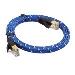 1 m vergoldetes CAT-7 10-Gigabit-Ethernet-Ultra-Flat-Patchkabel für Modemrouter LAN-Netzwerk, gebaut mit abgeschirmtem RJ45-Anschluss