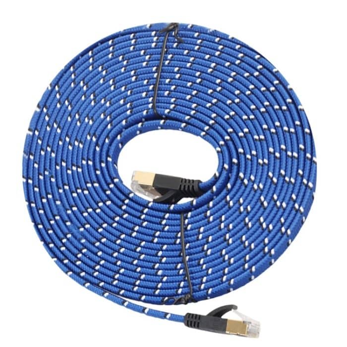 10 m vergoldetes CAT-7 10-Gigabit-Ethernet-Ultraflach-Patchkabel für Modemrouter LAN-Netzwerk, gebaut mit abgeschirmtem RJ45-Anschluss – Bild 2